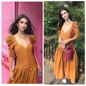 Mara Hoffman Phaedra Linen Blend Midi Dress